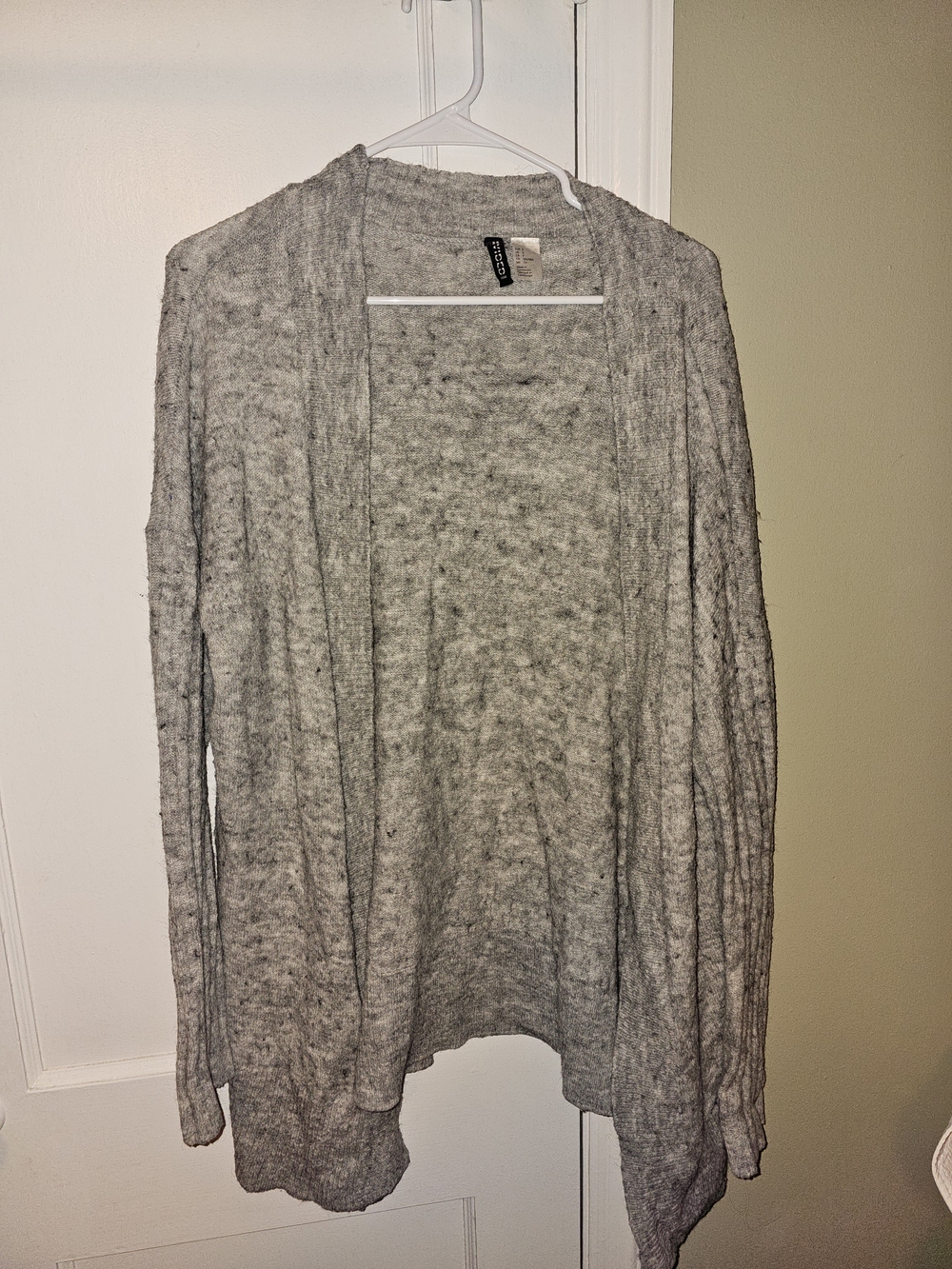 Divided Light Gray Open-Front Women's Cardigan